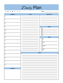 Printable Daily Planner Template - CalendarLabs