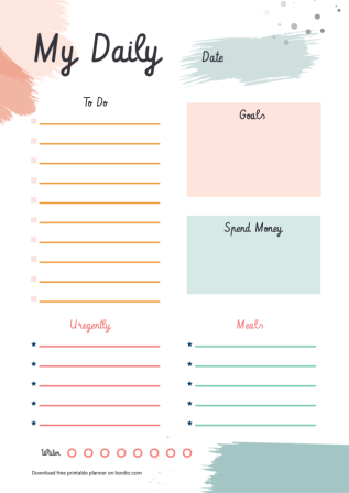 free printable daily organizer