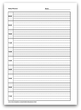 free printable daily planner 15 minute intervals