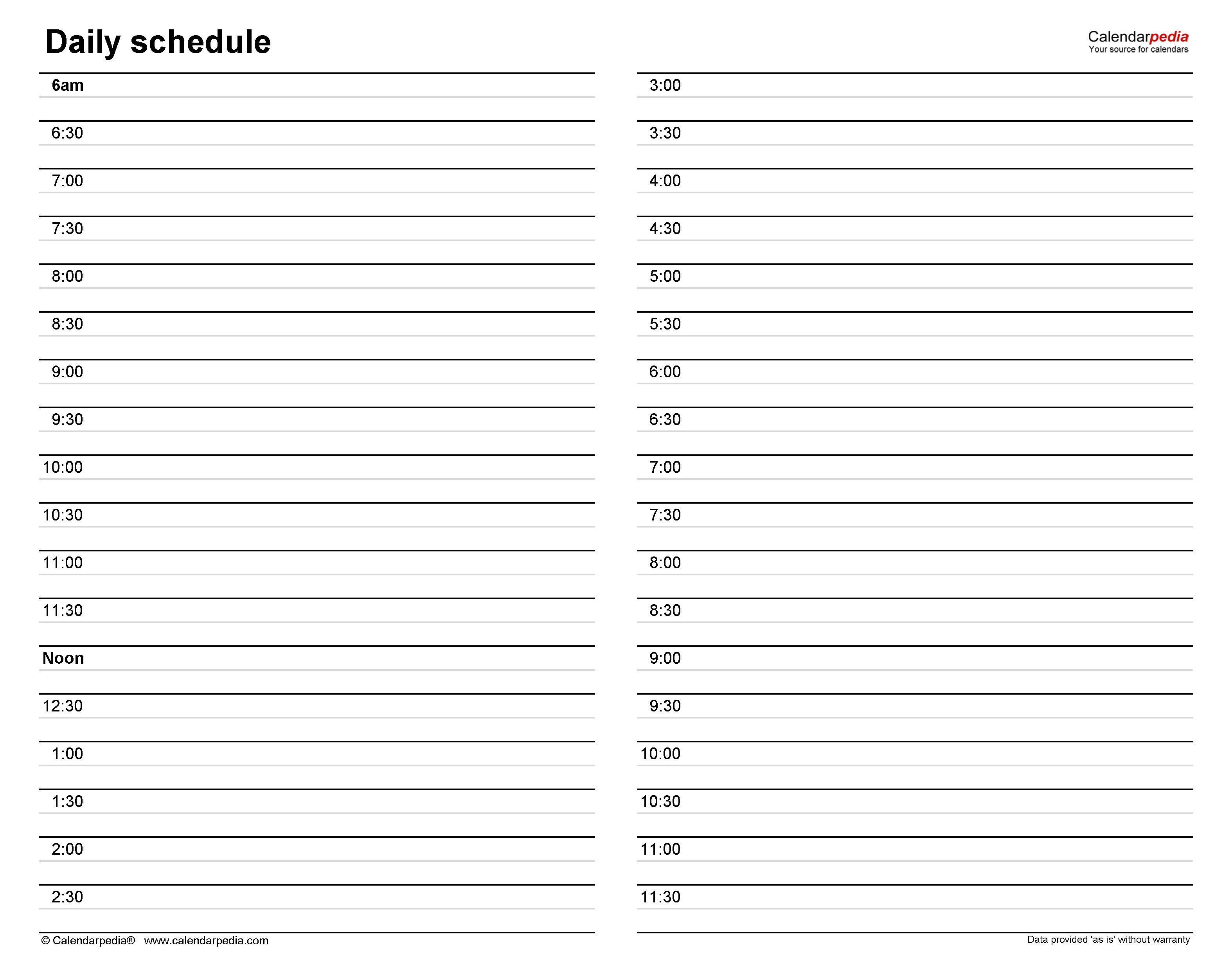 free printable daily planner 15 minute intervals