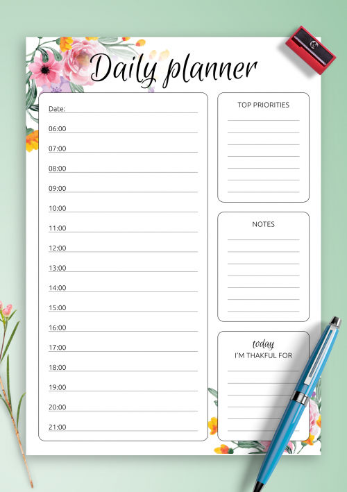 Daily Planner Templates - Download PDF