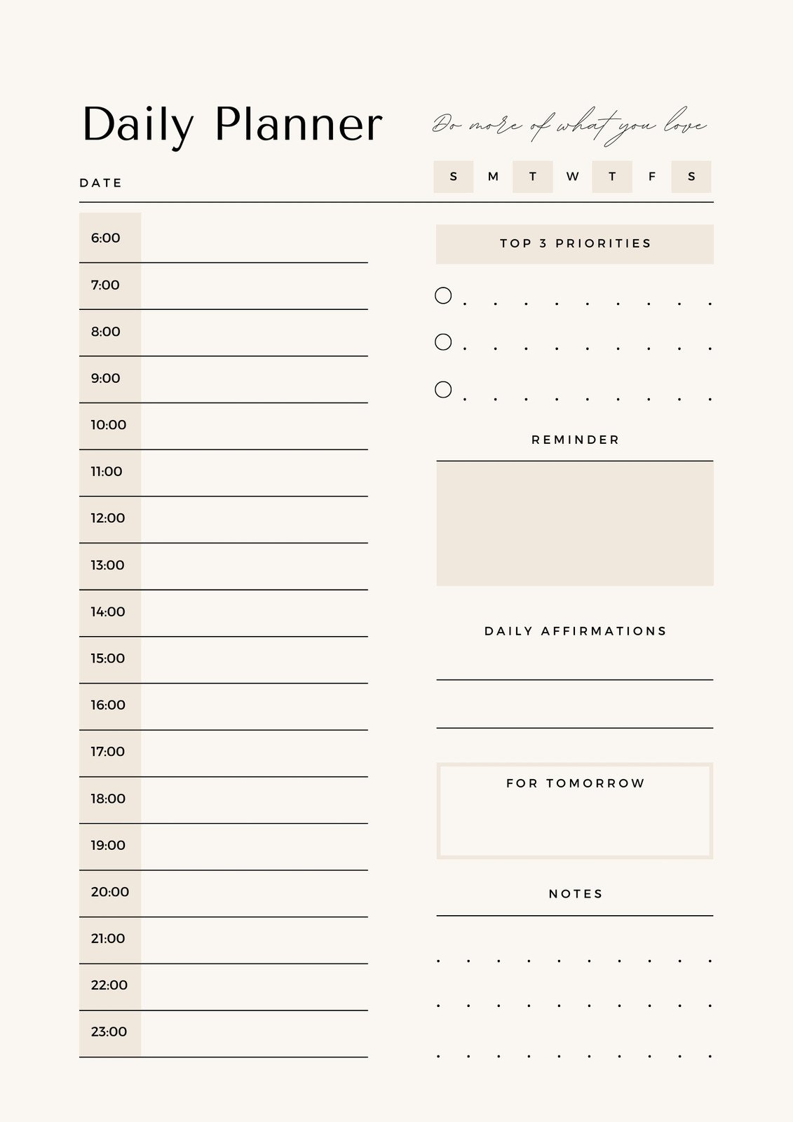 free printable daily planner pdf