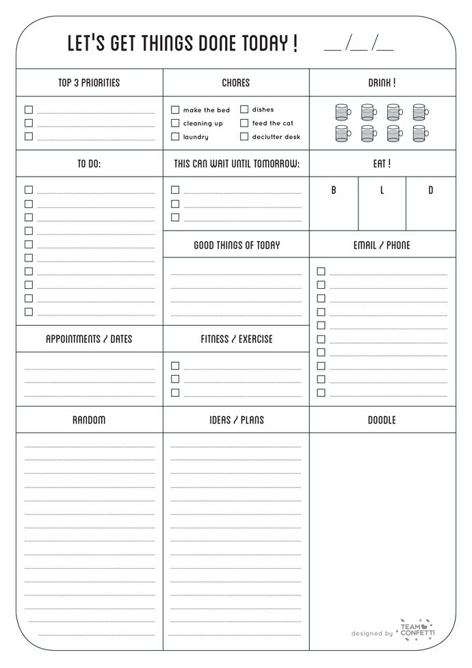 free printable daily planner template 2017