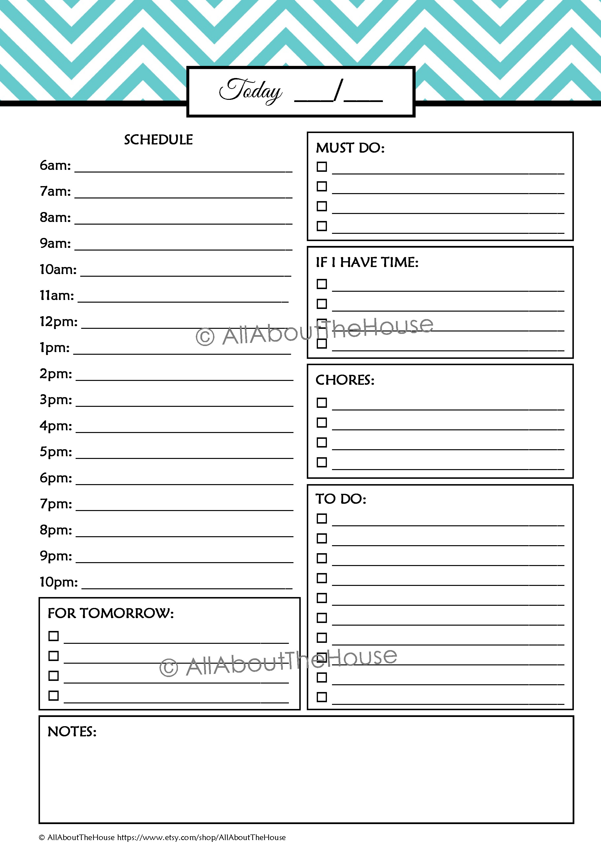 free printable daily study planner
