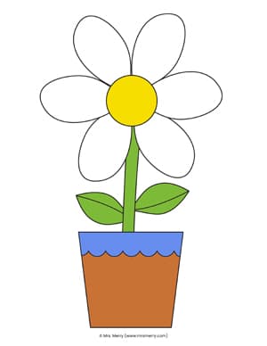Free Daisy Flower Printable Template | Mrs. Merry