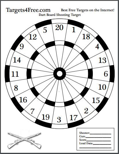 Dart Board Shooting Target (Printable for FREE) - Targets4Free