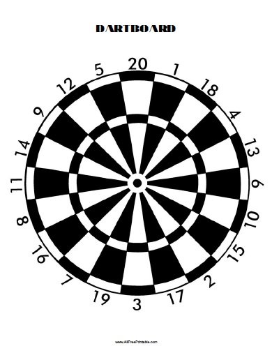 Bristle Dart Board, Tournament Sized Indoor Hanging Number Target ...