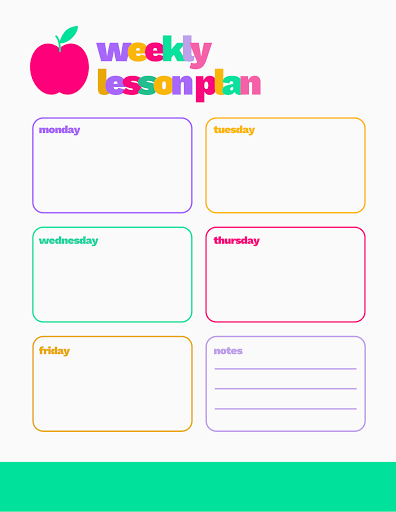 Free Weekly Lessons Template - Customize with PicMonkey