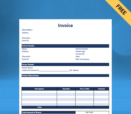 free printable dental invoice