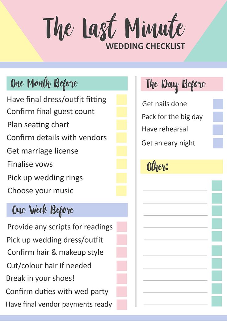 GRAB THIS FREE PRINTABLE LAST MINUTE WEDDING CHECKLIST | Bespoke ...