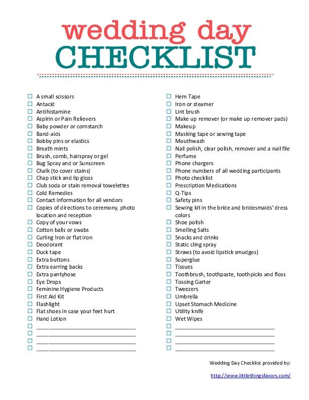 Wedding Check Lists ❤️