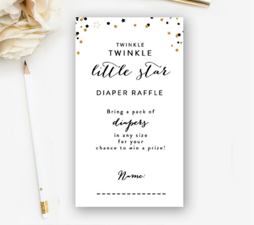 Free Baby Shower Diaper Raffle Tickets, Twinkle Little Star ...