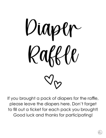 free printable diaper raffle ticket sign