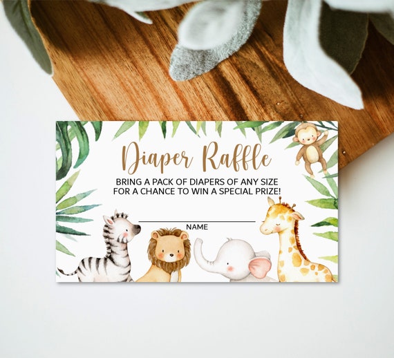free printable diaper raffle tickets safari