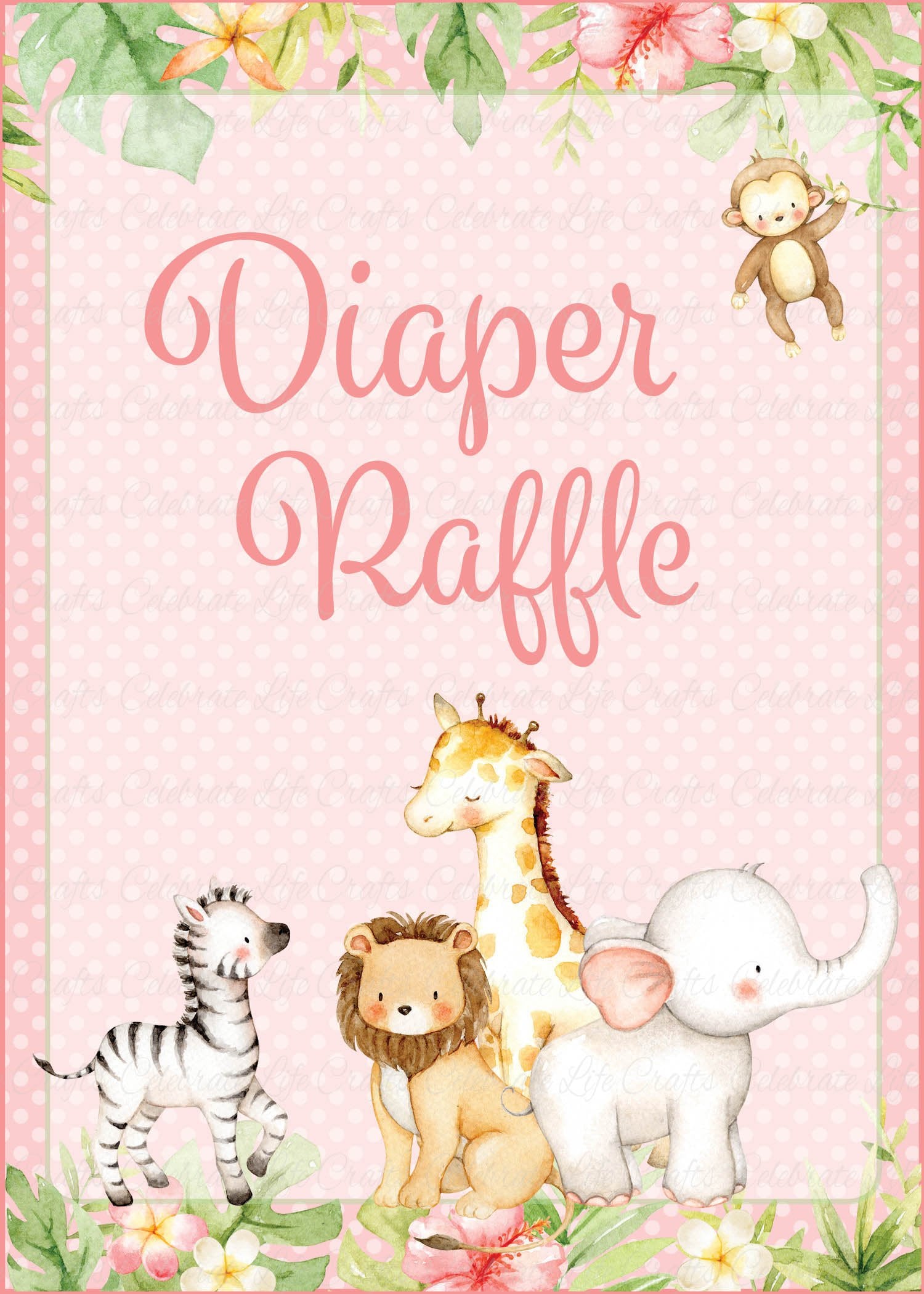 free printable diaper raffle tickets safari