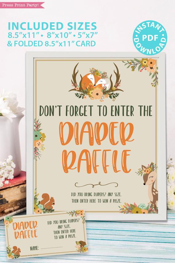 free printable diaper raffle tickets safari