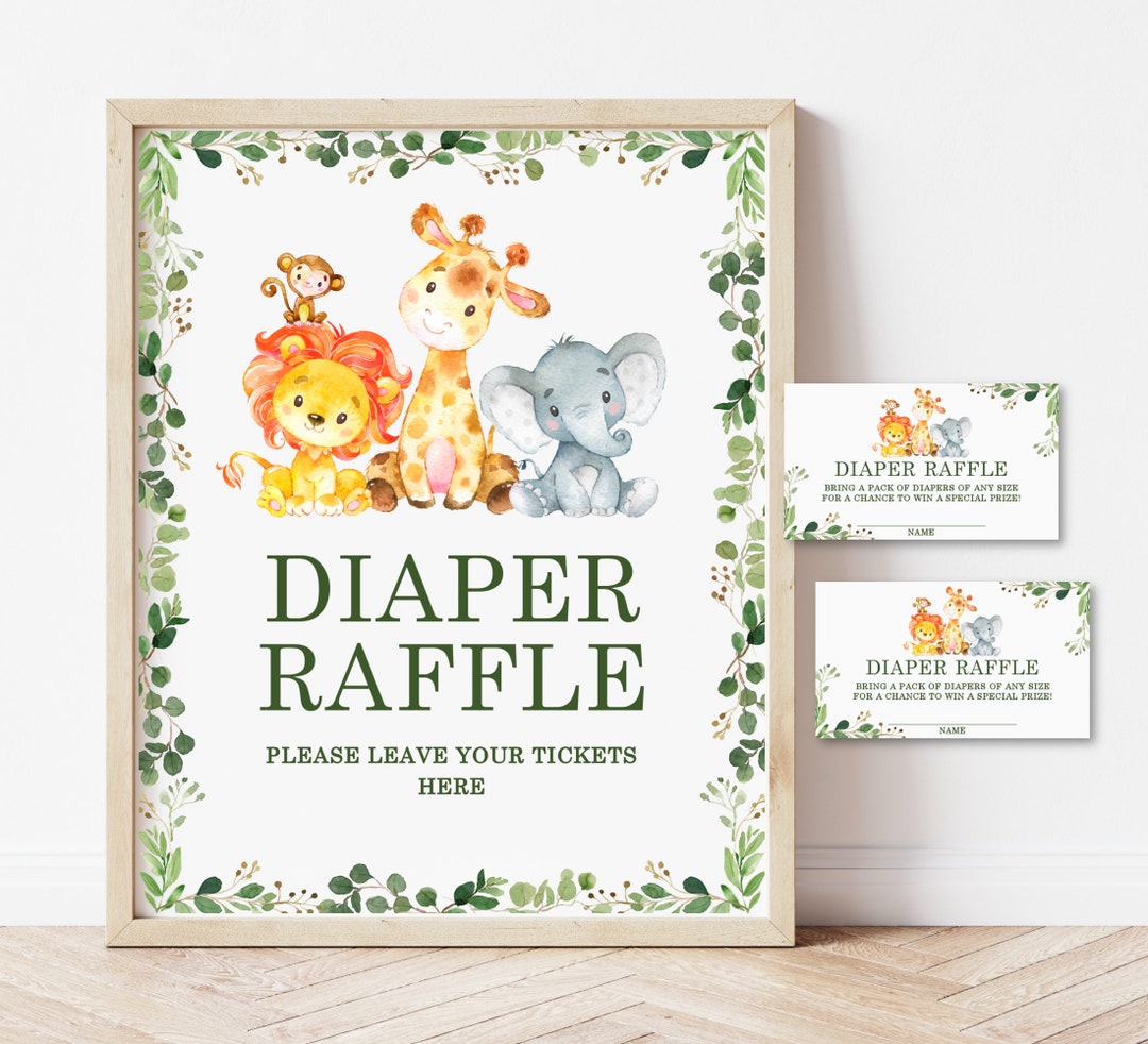 free printable diaper raffle tickets safari