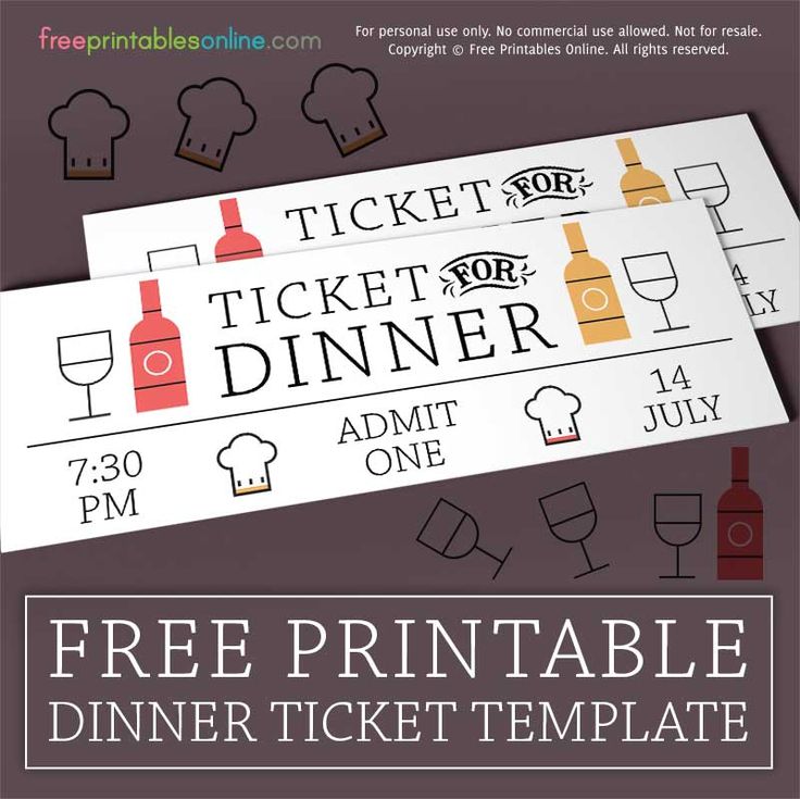 free printable dinner tickets