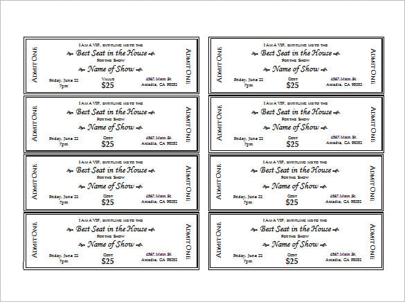 free printable dinner tickets
