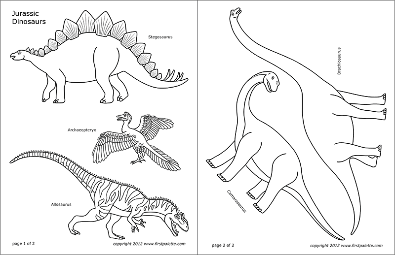 free printable dinosaur shapes