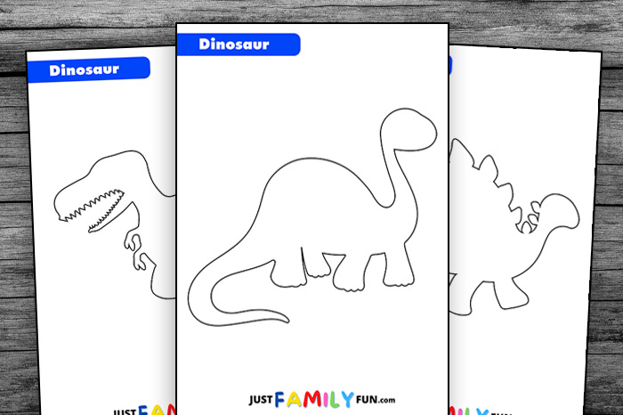 Free Printable Dinosaur Outline Stencil | Just Family Fun