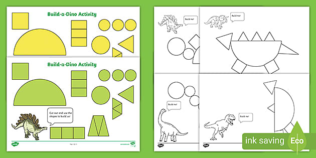 free printable dinosaur shapes