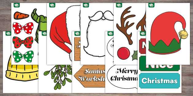 Printable Christmas Props for Photo Booth | Twinkl Party