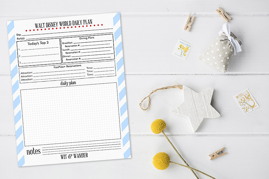 free printable disney daily planner