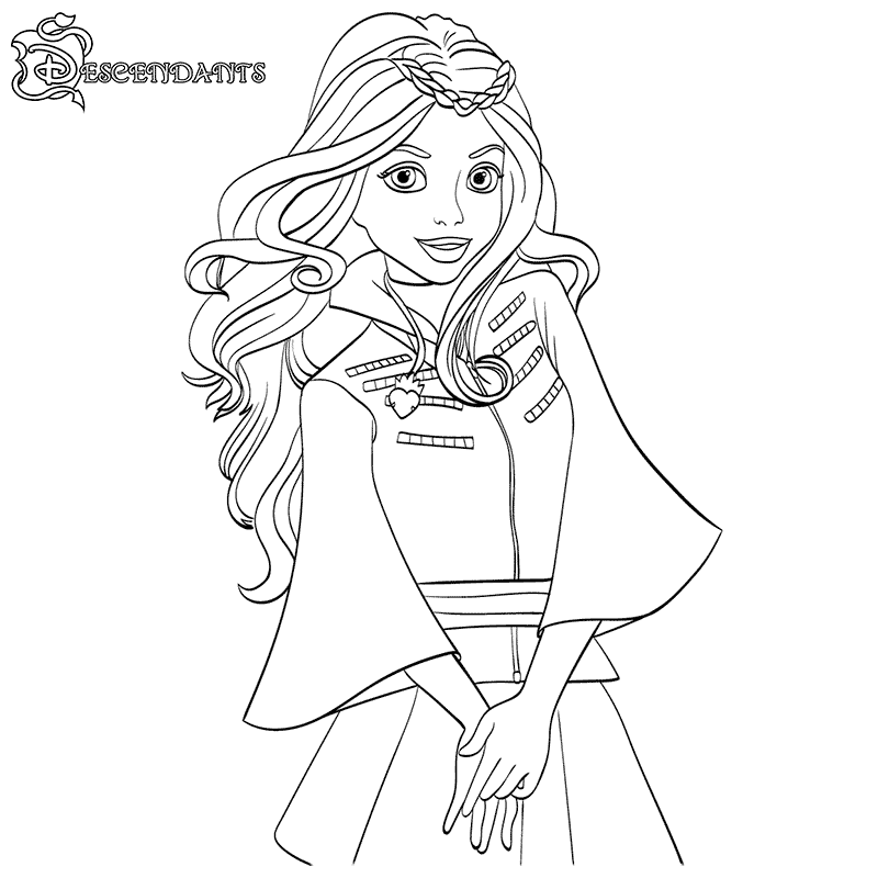 free printable disney descendants coloring pages