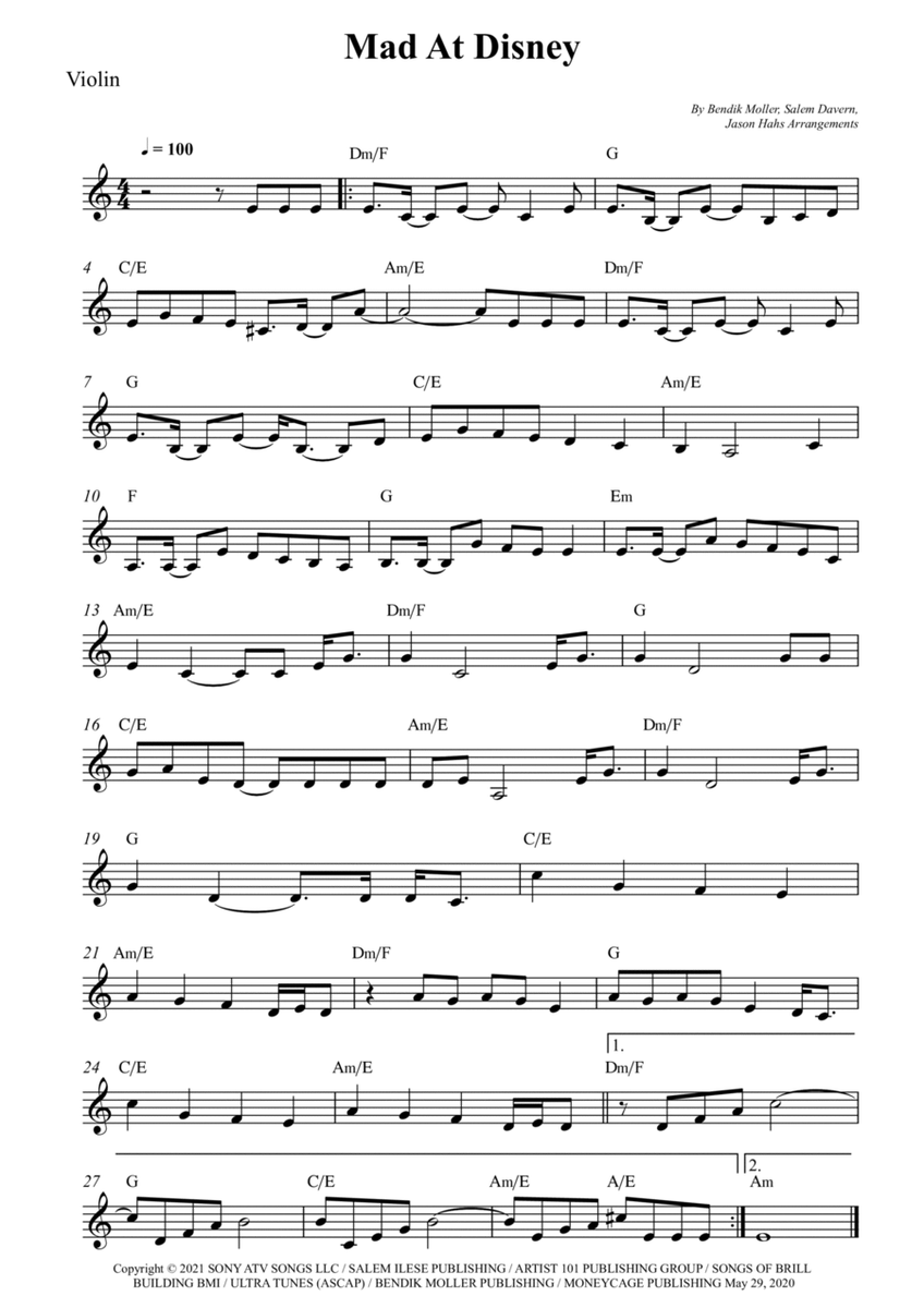 Mad At Disney - Violin Solo - Digital Sheet Music | Sheet Music Plus - Worksheets Library mad-at-disney-violin-solo-digital-sheet-music-sheet-music-plus-worksheets-library