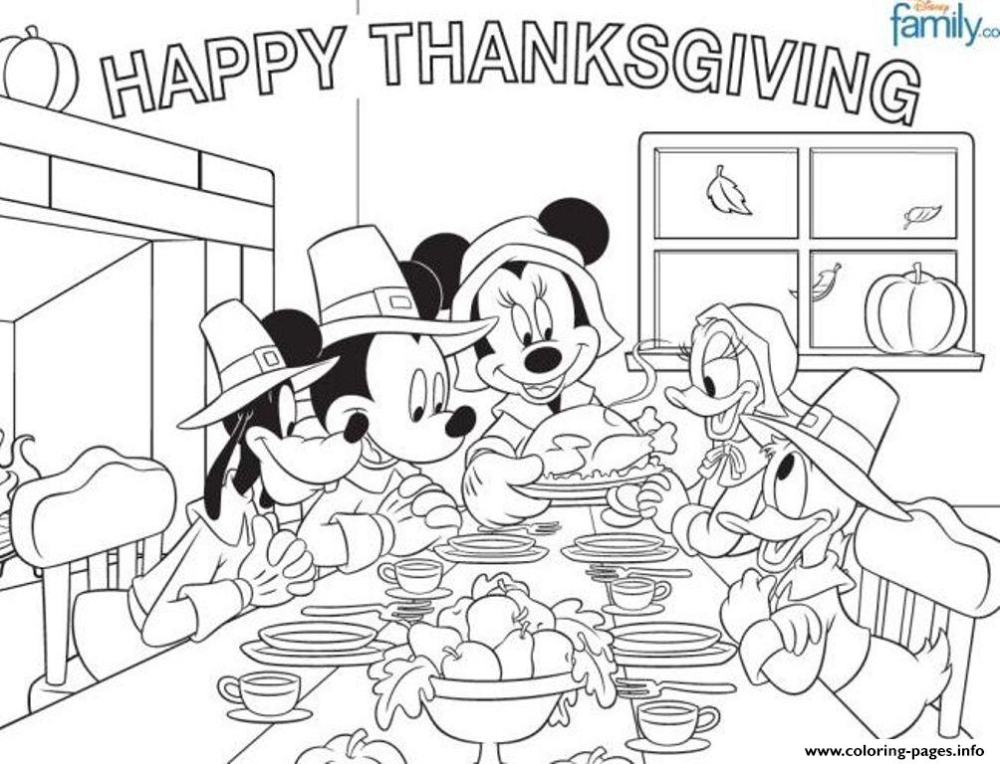 free printable disney thanksgiving coloring pages