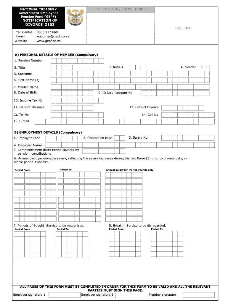 free printable divorce forms south africa