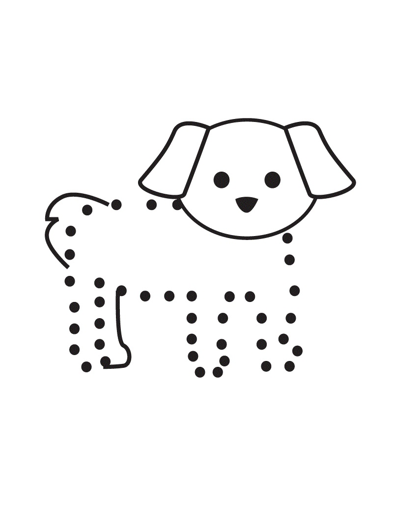 free printable dot to dot dog