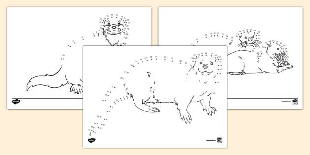 free printable dot to dot otter