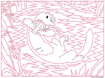 free printable dot to dot otter