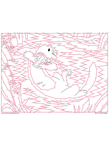 free printable dot to dot otter