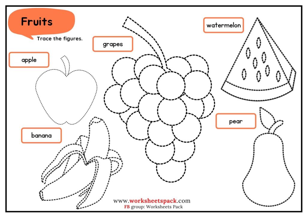 Pictures Tracing Free Objects Drawing Worksheets - worksheetspack