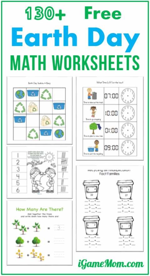 130+ Free Earth Day Math Printable Worksheets for Kids