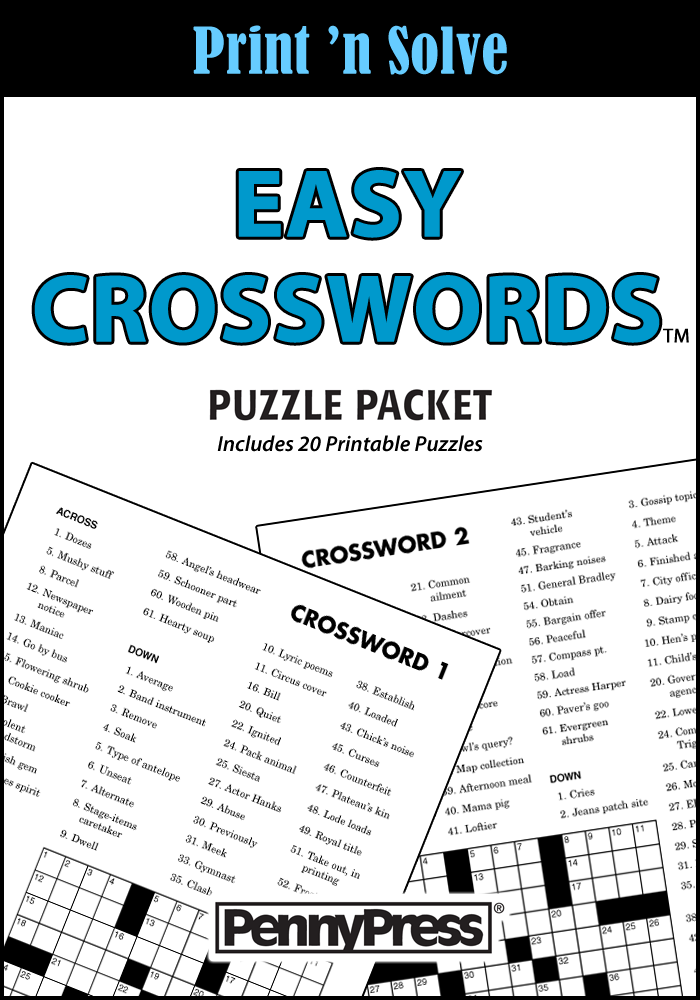 Crosswords Print n Solve - Penny Dell Puzzles