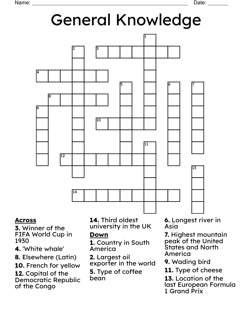 free printable easy crossword puzzles uk