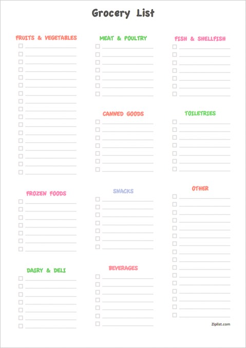 ▷ Printable Grocery List Templates in PDF &  WORD【FREE】