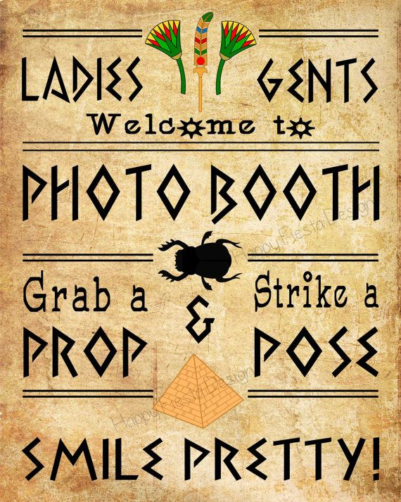 Egyptian Photo Booth Props - Paper and Cake