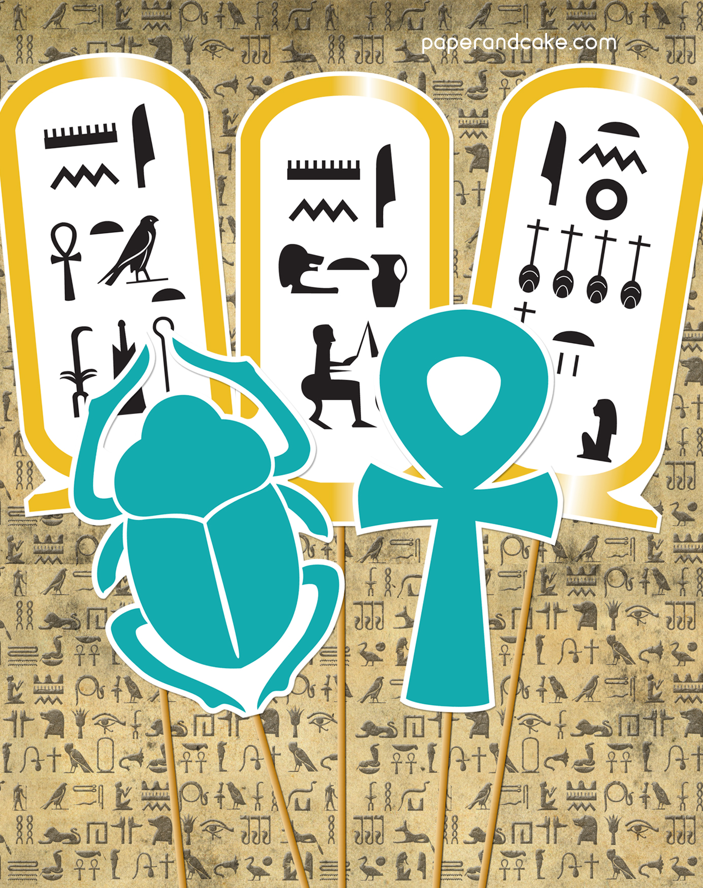 free printable egyptian photo booth props