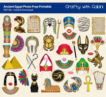 Egyptian Props Clipart PDF JPG Digital Graphic Design Commercial ...