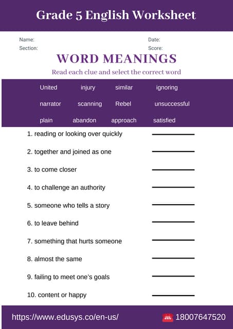 free printable ela worksheet