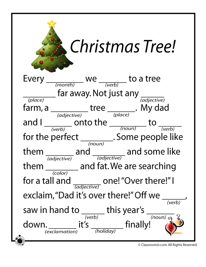 Christmas Ad Libs Fill-In Word Game Printables | Woo! Jr. Kids ...