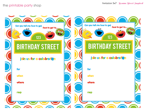 Sesame Street Party Printables