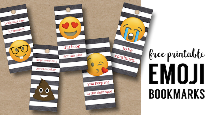 free printable emoji bookmarks