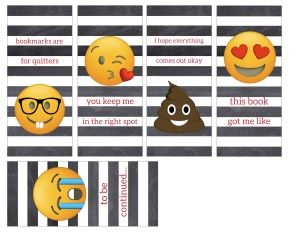 Emoji Bookmarks - Free Printable Bookmarks - Paper Trail Design