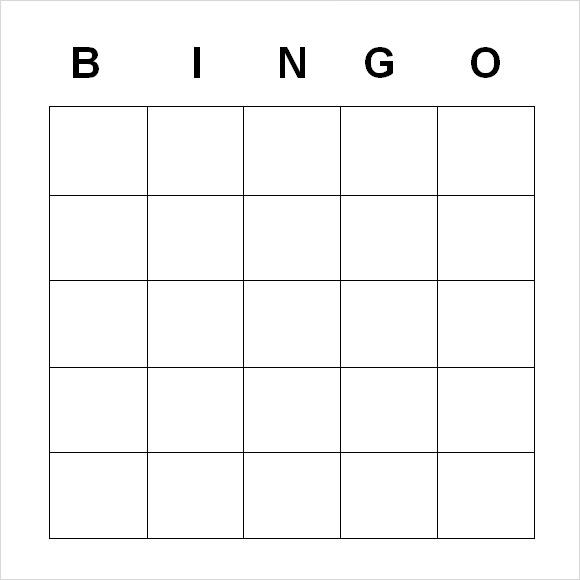 free printable empty bingo cards